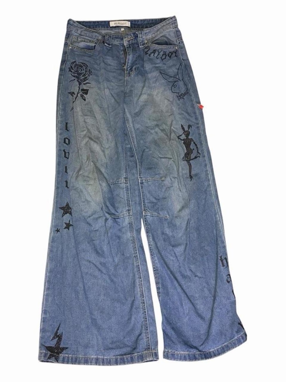 Vintage y2k flared graphic playboy jeans